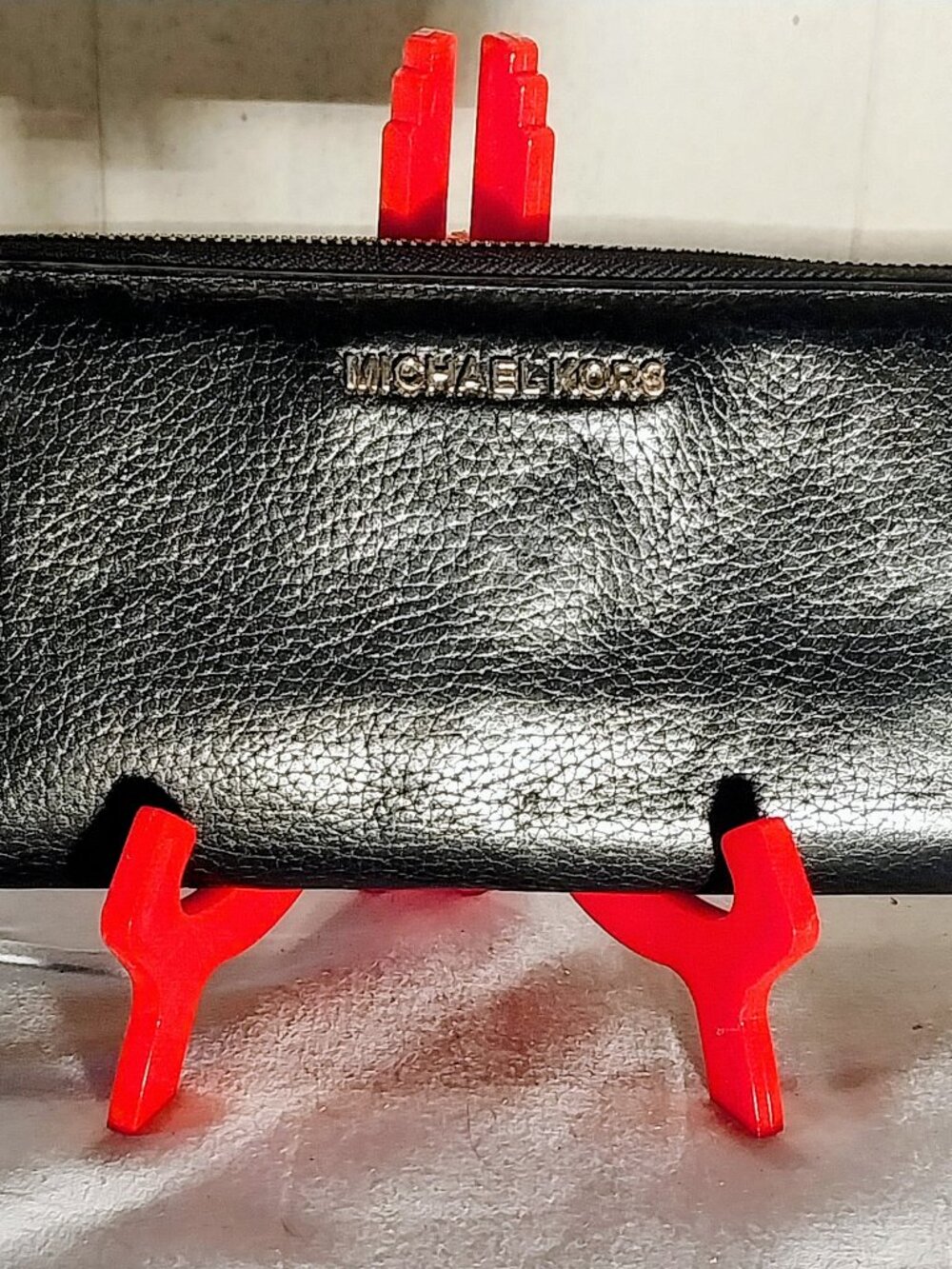 Michael Kors MK BEDFORD Travel Continental Leather Wristlet Wallet Black